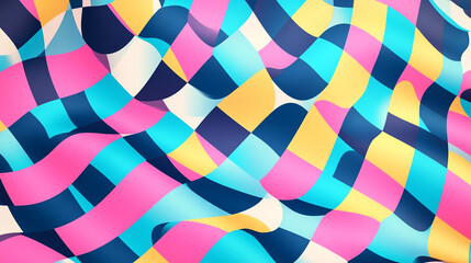 Obraz premium Colorful abstract waves with bright patterns creating a vibrant visual experience