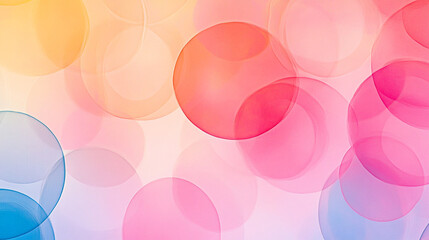 Colorful abstract bubbles background with soft pastel hues in a blurred artistic composition