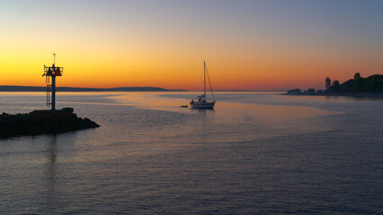 Serene Sunset Sail with Olympic Mountains