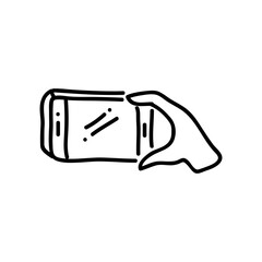 Hand-Drawn Mobile Icon - Black & White Outline for a Clean, Minimalist Design