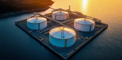 Obraz premium Innovative transportation vessels designed for LNG.