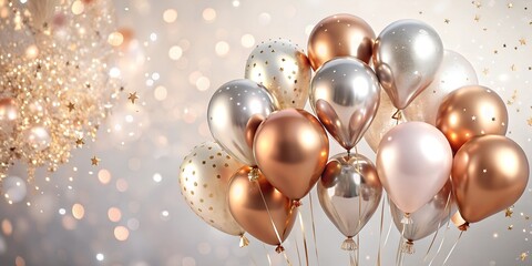 Festive Rose Gold Balloon Arrangement