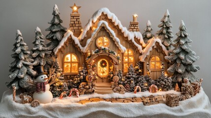 Cozy Christmas House with Lights