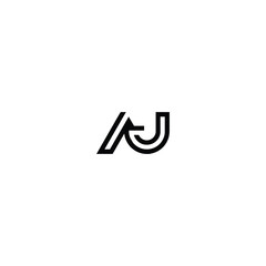 AJ monogram logo design letter text name symbol monochrome logotype alphabet character simple logo