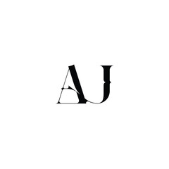 AJ monogram logo design letter text name symbol monochrome logotype alphabet character simple logo
