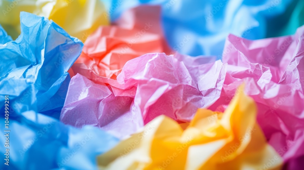 Poster abstract background with colorful crumpled paper texture vibrant and textured design