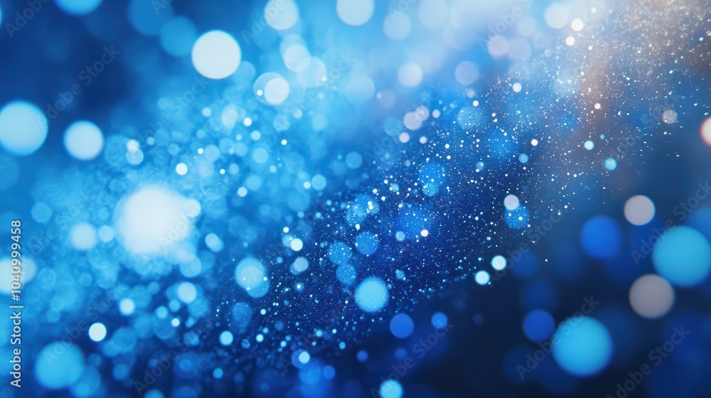 Poster blue glow particle abstract bokeh background