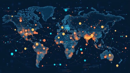 Fototapeta premium Visual representation of industry performance fluctuations worldwide.
