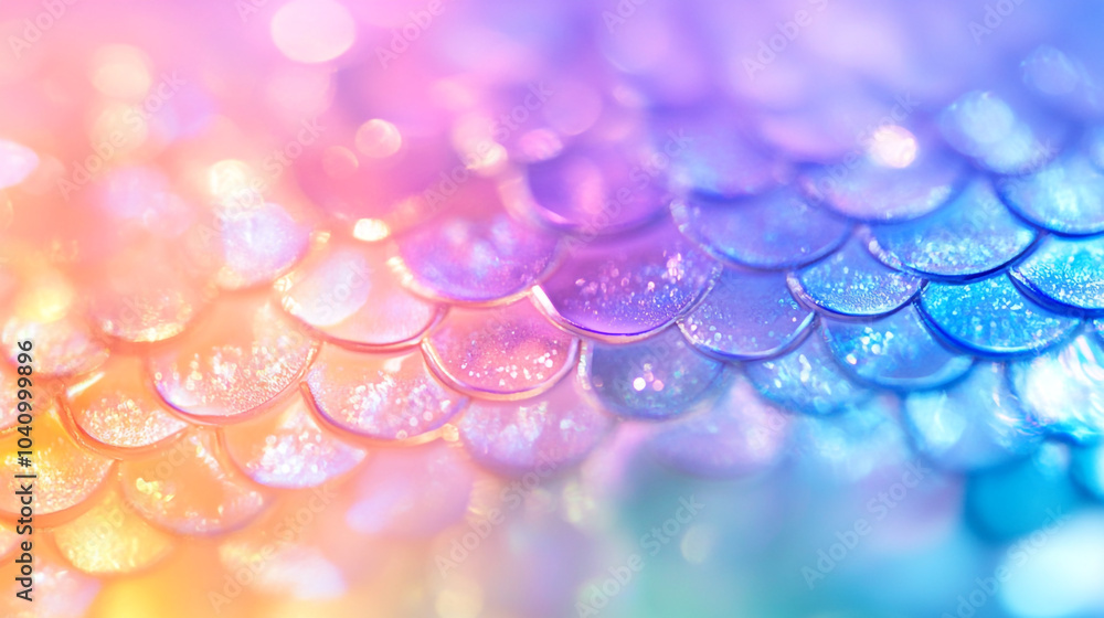 Poster colorful iridescent scales create a mesmerizing pattern in soft light
