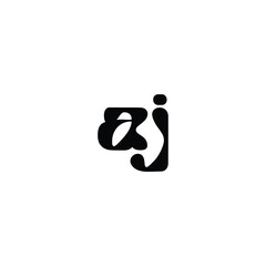 AJ monogram logo design letter text name symbol monochrome logotype alphabet character simple logo