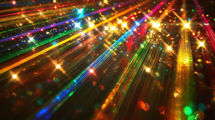 Obraz premium Background illustration of lines of all colors like a rainbow inspired by night life and laser light in nightclubs , vintage backdrop for parties or festive gathering