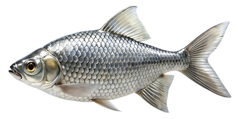 Fototapeta premium Silver Fish with Scales and Fins