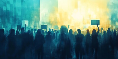 A symbolic depiction of digital activism in the modern era.