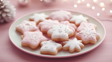 Indulge in a plate of delicious cookies with smooth white icing sweet treat for every occasion