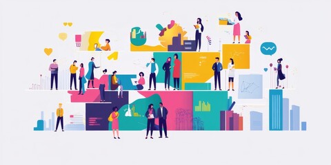 Fototapeta premium Engaging visual representation showcasing the diverse demographics within European markets.