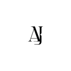 AJ monogram logo design letter text name symbol monochrome logotype alphabet character simple logo