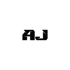 AJ monogram logo design letter text name symbol monochrome logotype alphabet character simple logo