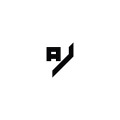 AJ monogram logo design letter text name symbol monochrome logotype alphabet character simple logo