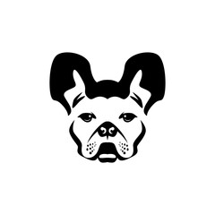 Dog head silhouette vector with white background.