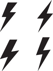 Bolt Silhouette Icons - Black Industrial and Mechanical Design Set