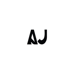 AJ monogram logo design letter text name symbol monochrome logotype alphabet character simple logo