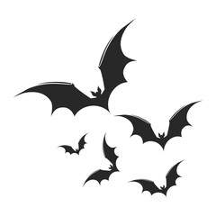 Flying Halloween bats on transparent Vector Design