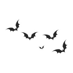 Flying Halloween bats on transparent Vector Design