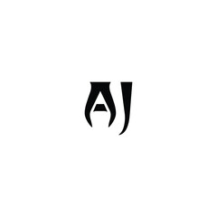 AJ monogram logo design letter text name symbol monochrome logotype alphabet character simple logo
