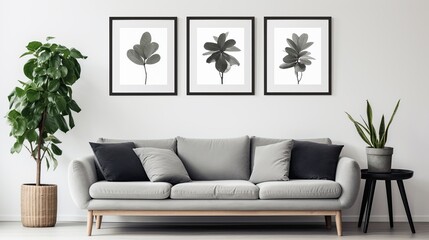 Minimalist Living Room with Black and White Accents