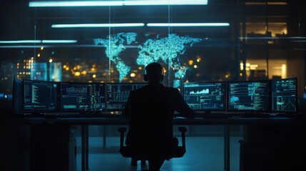 Fototapeta premium Innovative Use of Space for Cybersecurity Exercises