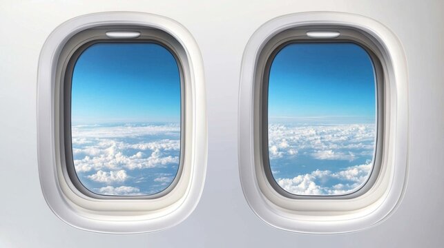 Transparent Glass Pane in Airplane Window Illustration