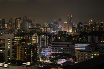 Fototapeta premium Singapore city financial building at night