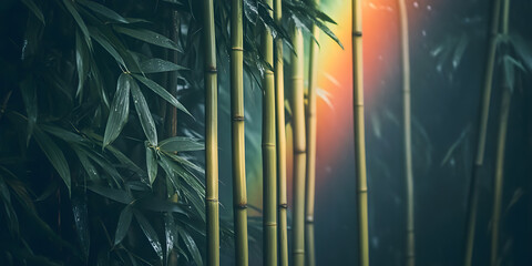 Peaceful bamboo forest close-up