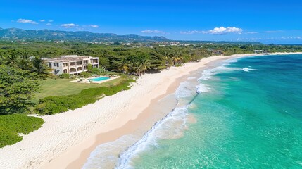 Luxury Beachfront Villa  Turquoise Ocean  Tropical Paradise