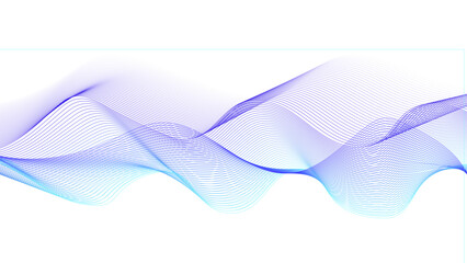 Abstract white background with purple and blue wave lines, Modern purple blue gradient flowing wave lines.