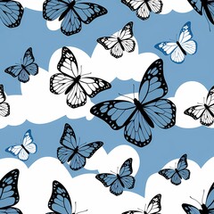 Butterfly Colourful Background seamless pattern 