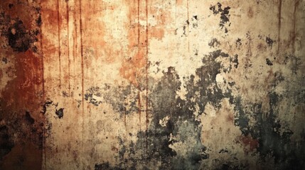Fototapeta premium Grunge Texture Background with Peeling Paint and Red Stripe