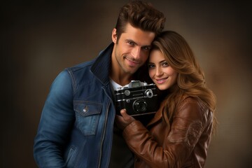 Youth engaging in photography with a classic film camera, capturing moments together