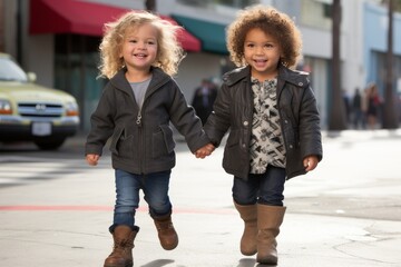 Children enjoying a game of hopscotch on the sidewalk, embracing fun and playful moments