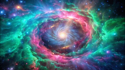 Cosmic Dance of Nebulae and Stars A Whirlwind of Color and Light