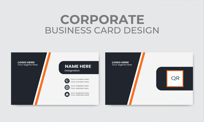 Unique Simple and clean corporate business card template design