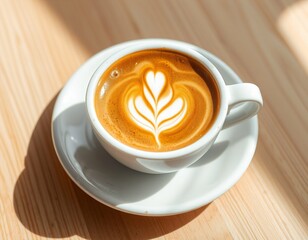 Beautiful Latte Art in Coffee Cup - Barista Skills, Coffee Culture, Café Aesthetics, Gourmet Coffee Experience
