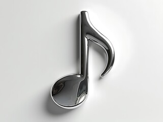 3d silver treble clef note