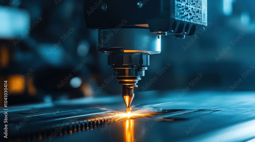 Poster close up of cnc machine at work