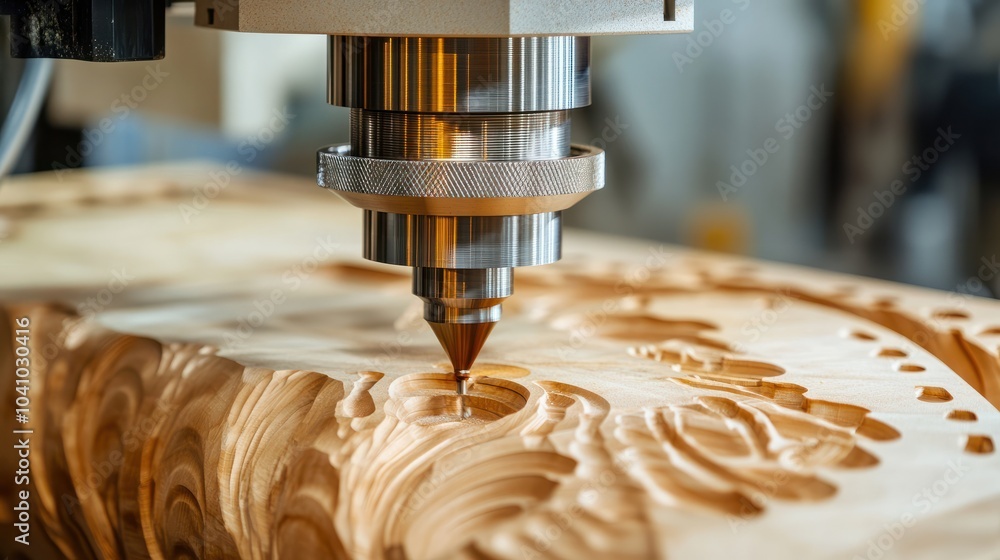 Poster close up of cnc machine at work