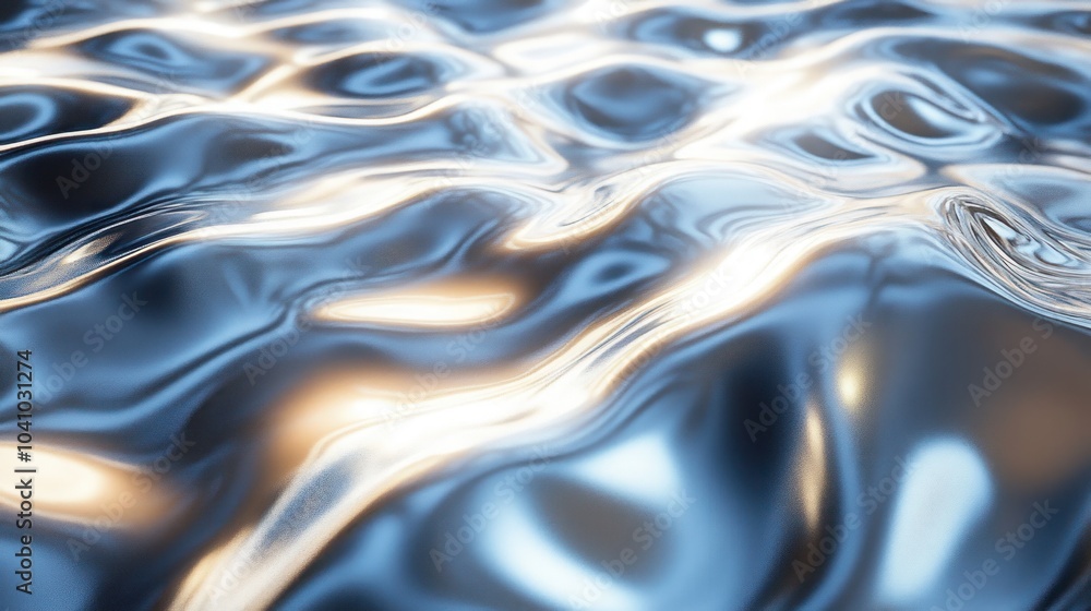 Poster abstract image of rippling water with reflective light patterns.