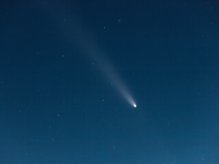 comet, observation, sky, isolated, atlas, tsuchinshan, c2023, a3, nucleus, tail, long, antitail,...