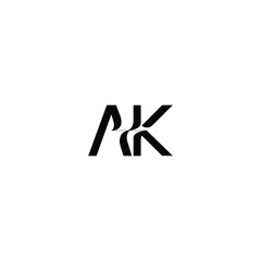 AK monogram logo design letter text name symbol monochrome logotype alphabet character simple logo