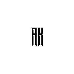 AK monogram logo design letter text name symbol monochrome logotype alphabet character simple logo