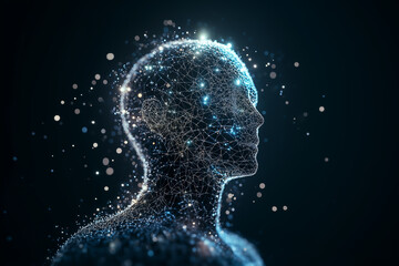 AI artificial intelligence image on black background generated by AI
